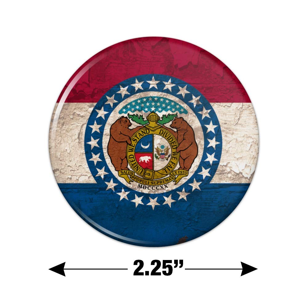 Rustic Missouri Flag Magnet for Fridge & Lockers - USA Style