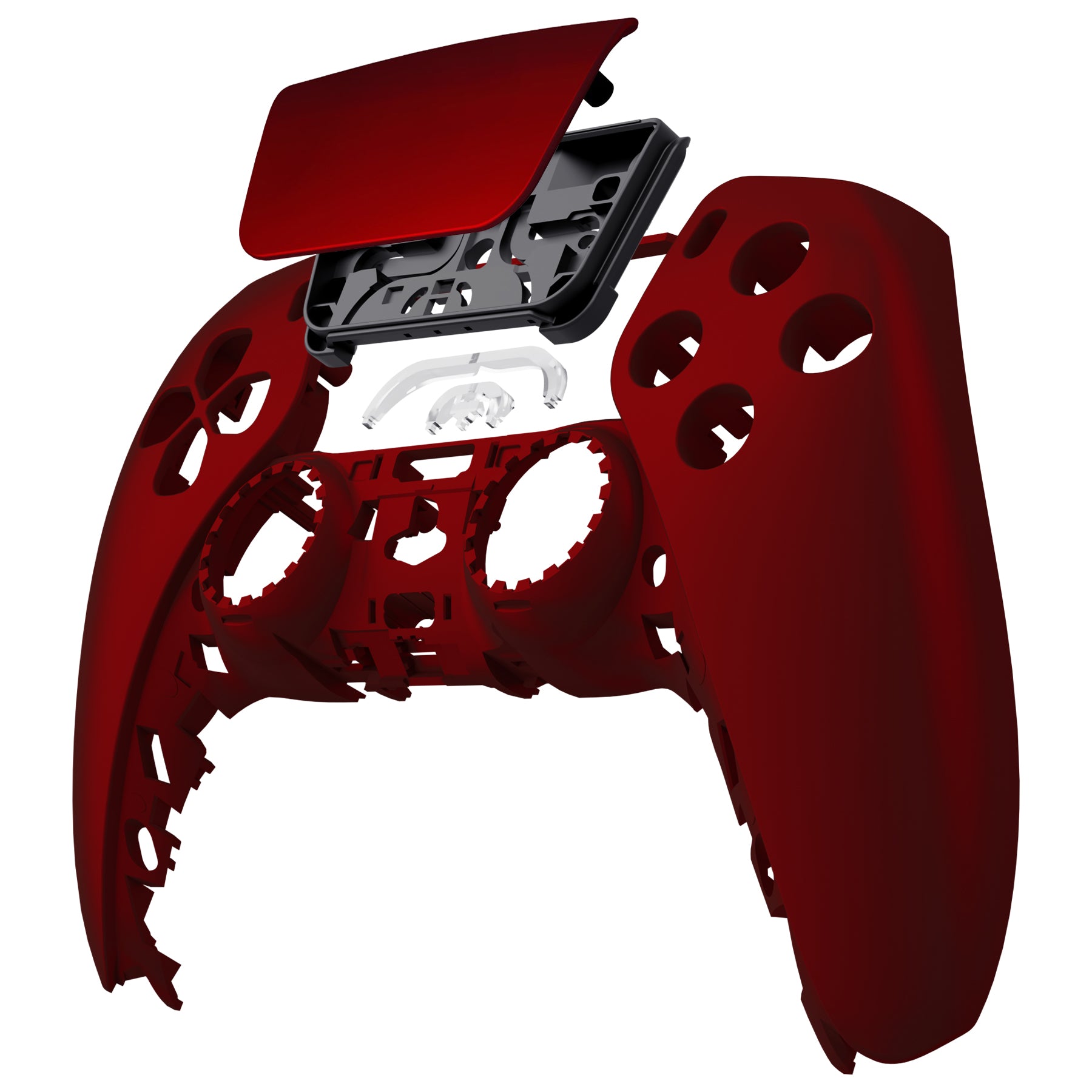 eXtremeRate Scarlet Red Touchpad Front Housing Shell Compatible with PS5 Controller BDM-010/020/030/040/050 - DIY Replacement Shell & Custom Touch Pad Cover for PS5 Controller (ZPFP3003G3) - Perfect for Gaming Enthusiasts & Custom Mods