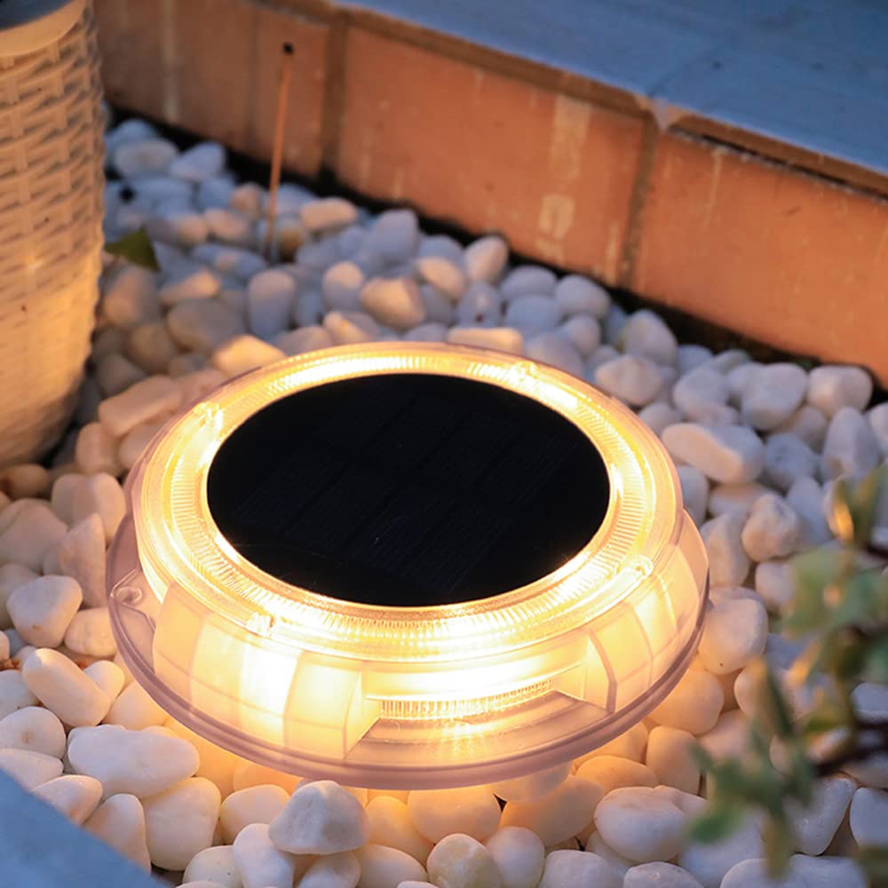 EastVita 12 LED Solar Ground Lights - Waterproof Outdoor Garden Lighting for Pathway, Yard, Deck