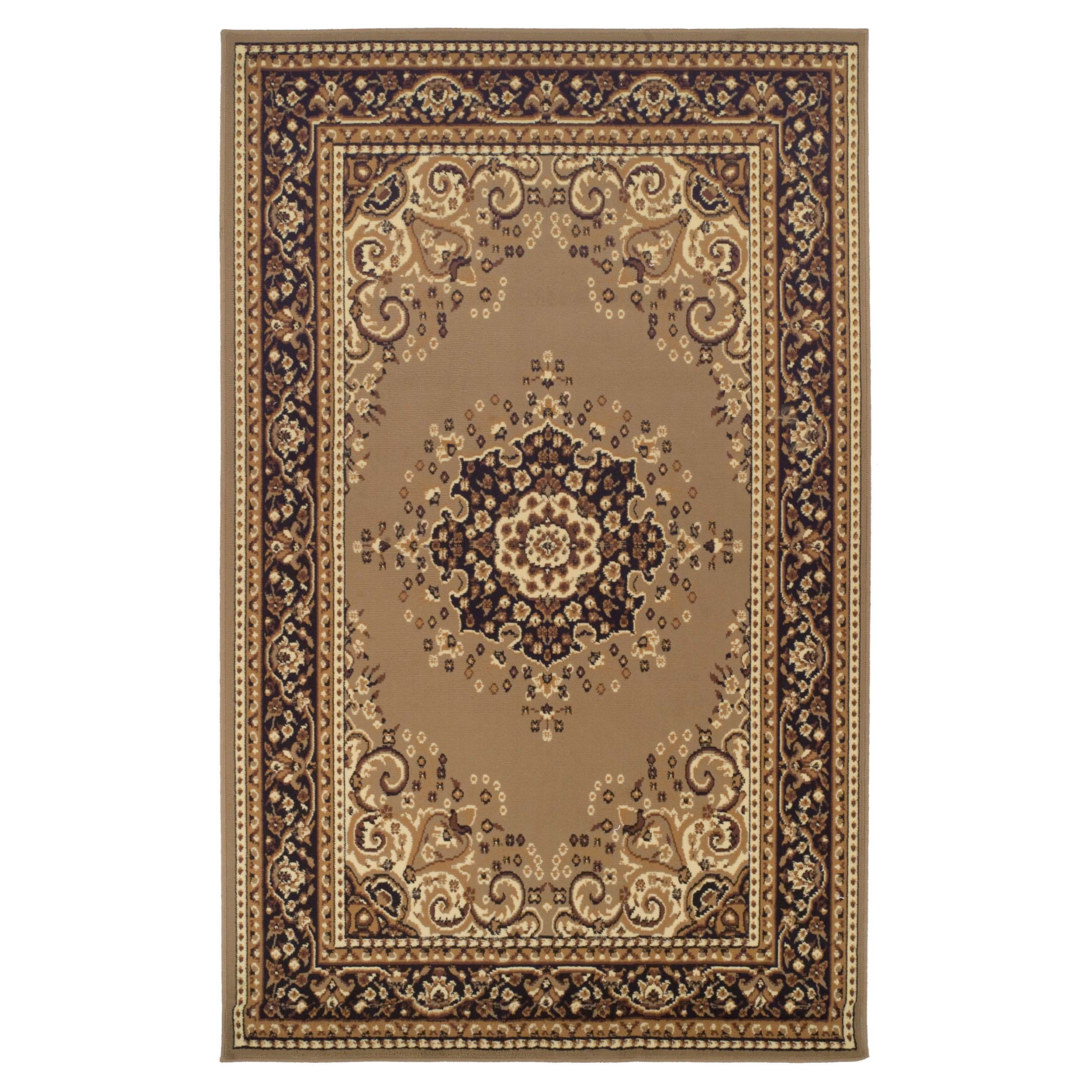Leopold Formal Medallion Oriental Indoor Area Rug - Non-Slip Traditional Persian Design Runner Rug for Living Room, Bedroom & Hallway Decor