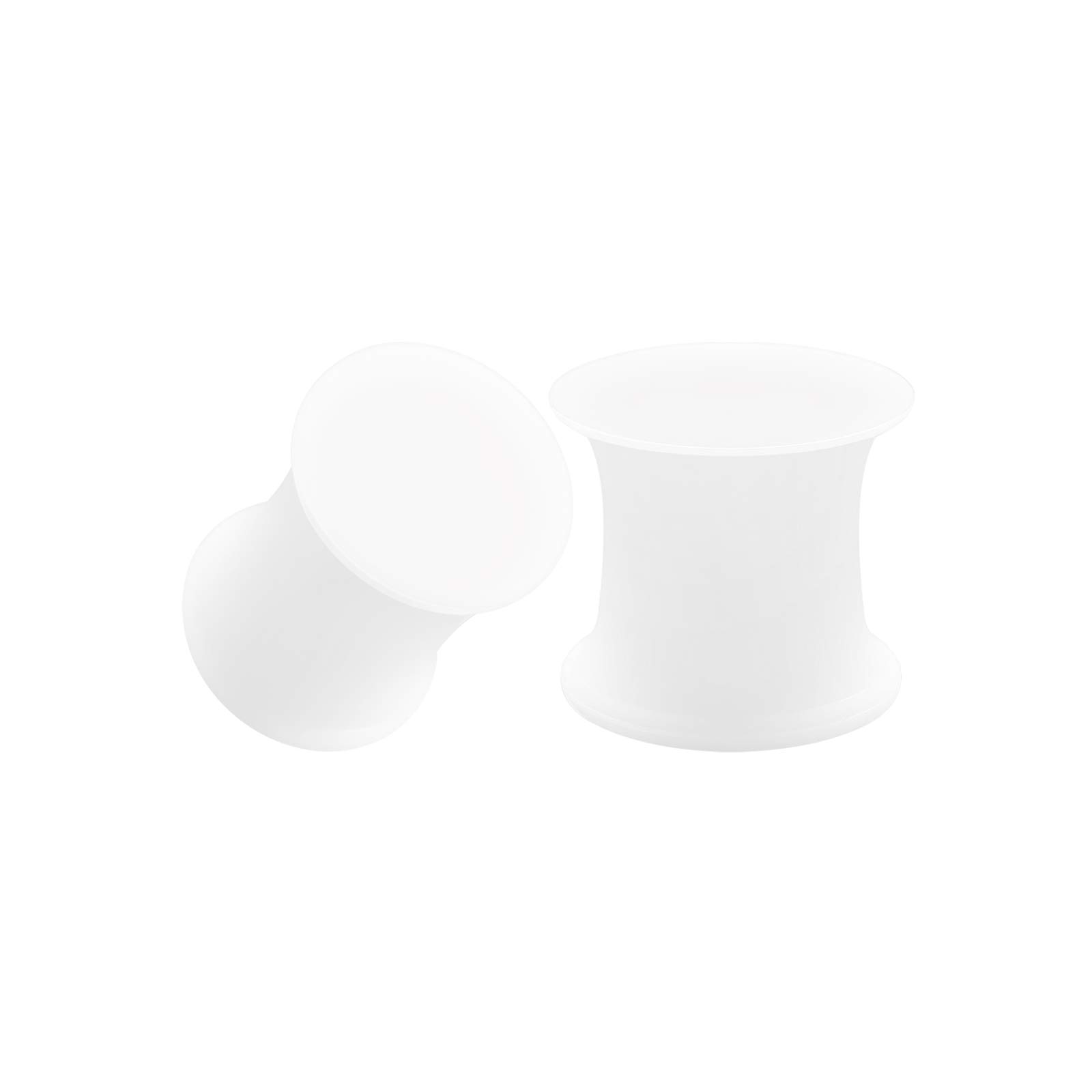White Silicone Double Flared Saddle Stretcher Ear Plugs - Thin Gauge Flesh Tunnel Earrings for Lobe Piercing Jewelry | Perfect for Everyday Wear, Stretching & Alternative Fashion