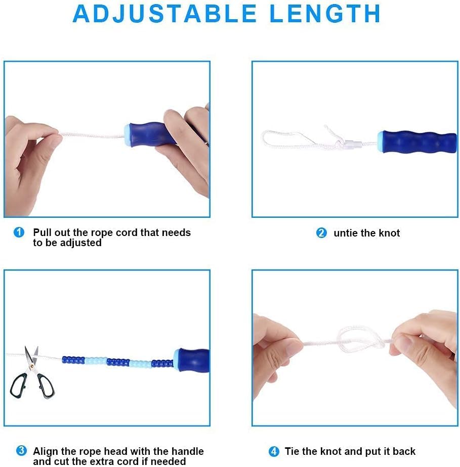 2 Pack Adjustable Jump Rope for Fitness - Tangle-Free Skipping Rope with Soft Beaded Handles for Kids, Women & Men - Ideal for Home Workouts, Gym Training, and Outdoor Exercise