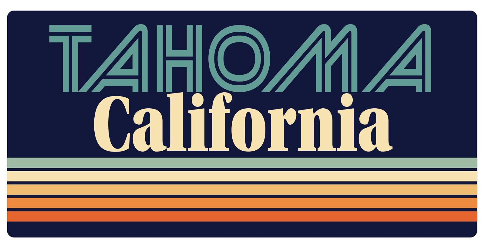 Tahoma California 5 x 2.5-Inch Retro Fridge Magnet - Vintage Style Decorative Magnet for Refrigerator, Office, Home & Gifts