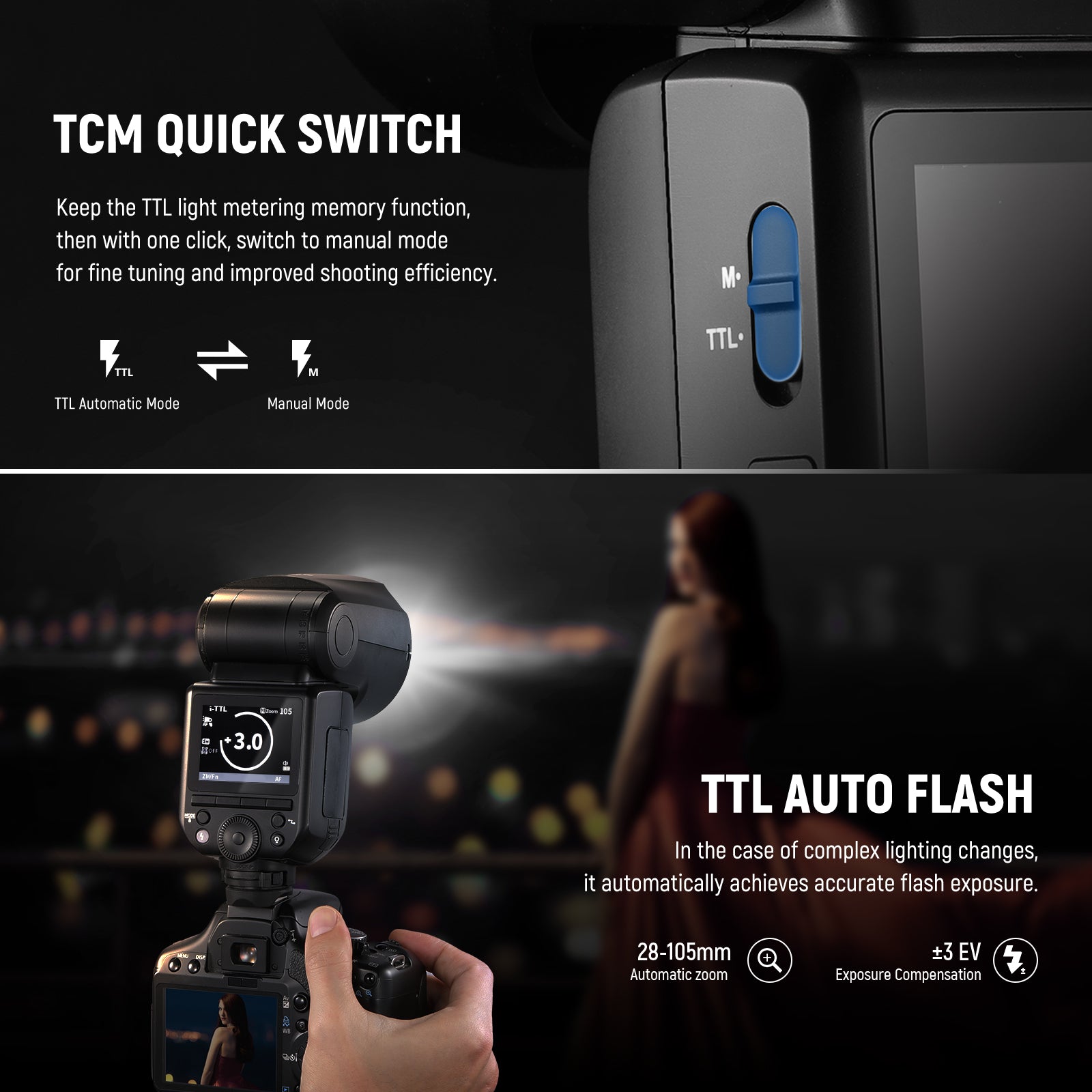 NEEWER Z2 N TTL Round Head Flash Speedlite for Nikon DSLR Cameras - Perfect for Portrait, Wedding, and Event Photography