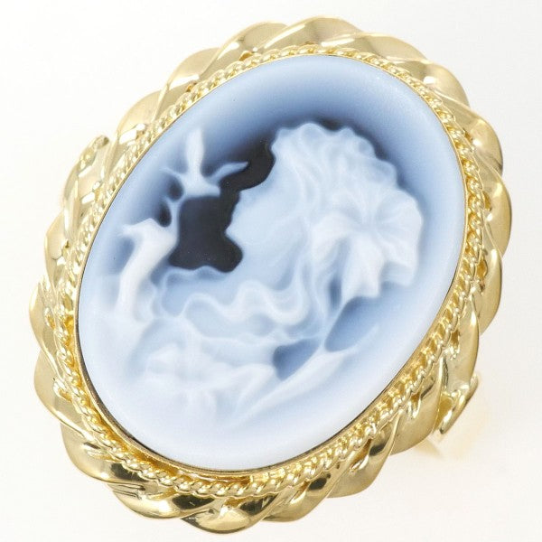 18K Yellow Gold Cameo Ring with Genuine Stone - Vintage Inspired Jewelry for Women, Perfect for Weddings, Anniversaries & Special Occasions