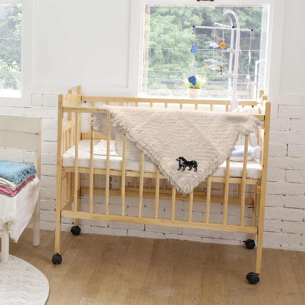 Soft Cotton Siberian Husky Dog Baby Blanket for Boys & Girls - Cozy Nursery Bedding for Crib, Stroller & Playtime