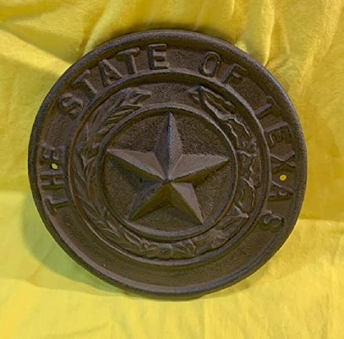 Texas State Seal Cast Iron Wall Plaque - 8.5