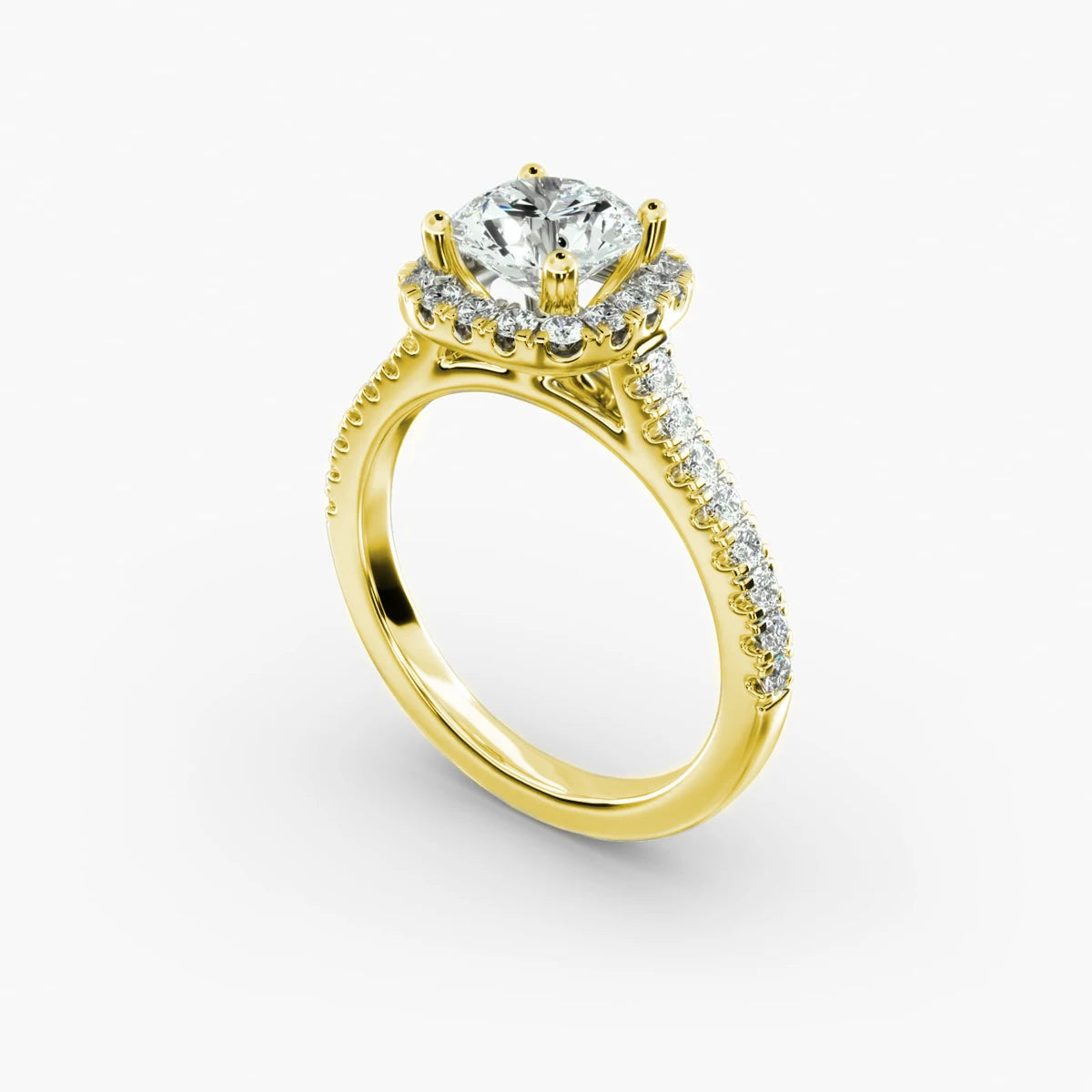 Lab Grown Diamond Engagement Ring for Women - Square Halo Inlaid 14K Gold Custom Promise Ring | Wedding, Proposal, Anniversary Gift