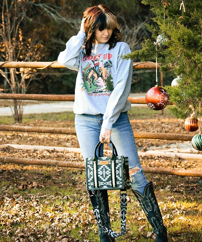 Wrangler Aztec Print Tote Bag Set - Stylish & Durable Cotton Tote Bags for Women - Perfect for Shopping, Beach, Travel & Everyday Use