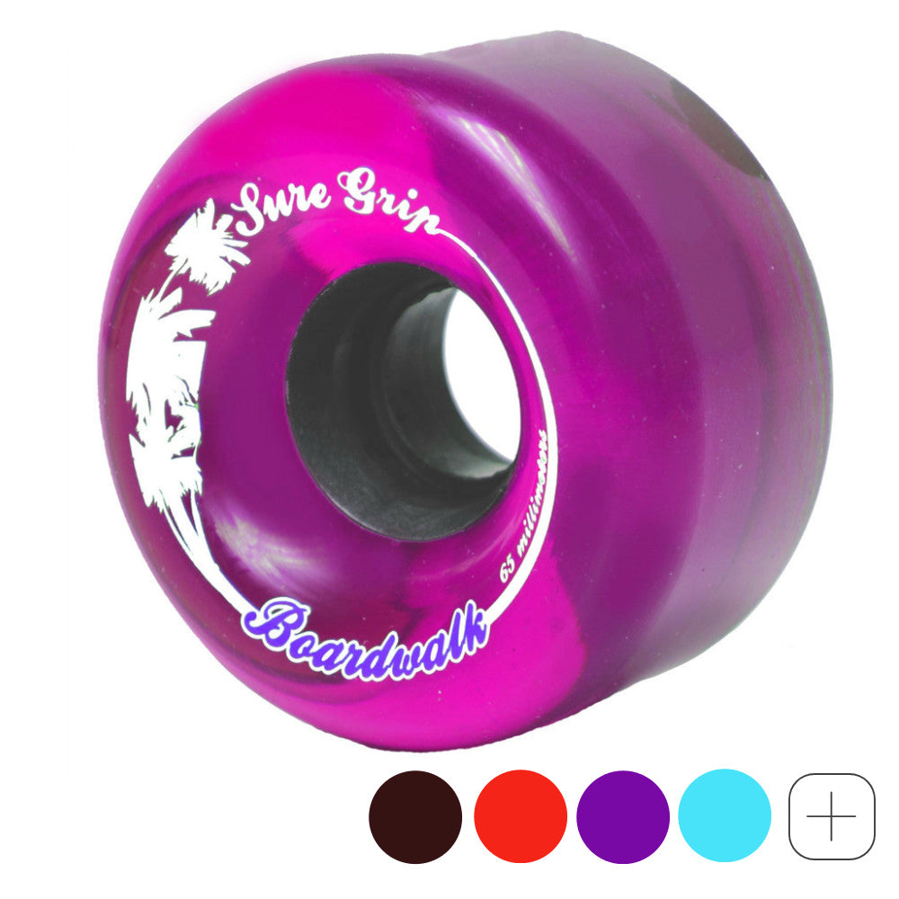 Sure Grip Boardwalk 65mm Quad Roller Skate Wheels - 8 Pack Set for Indoor/Outdoor Skating, Rink, Derby & Artistic Roller Skating