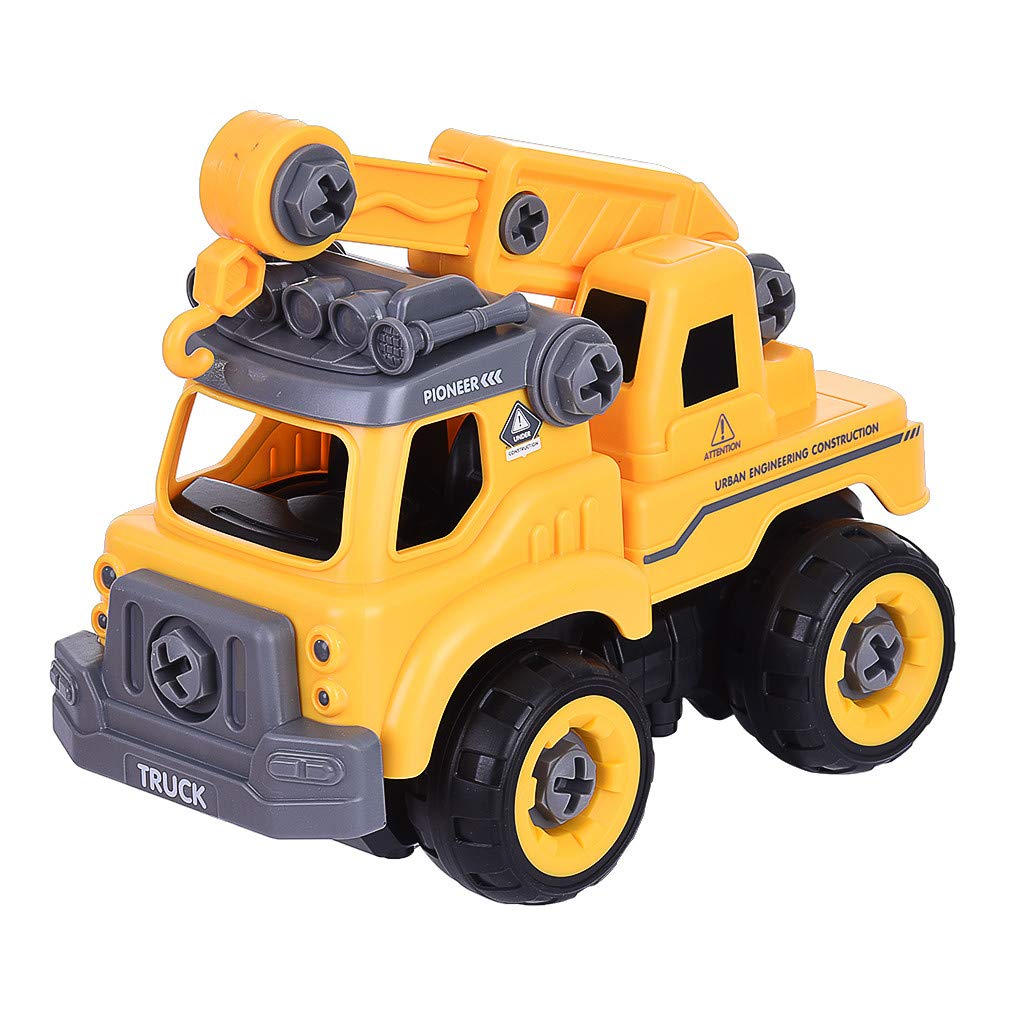 DIY Remote Control Engineering Vehicle Take Apart Toy Set with Electric Drill - Converts to 4-in-1 RC Construction Truck with Lights & Sounds - STEM Learning Toy for Boys Girls Ages 3+ - Perfect for Pretend Play, Construction Theme Parties & Early Childhood Education