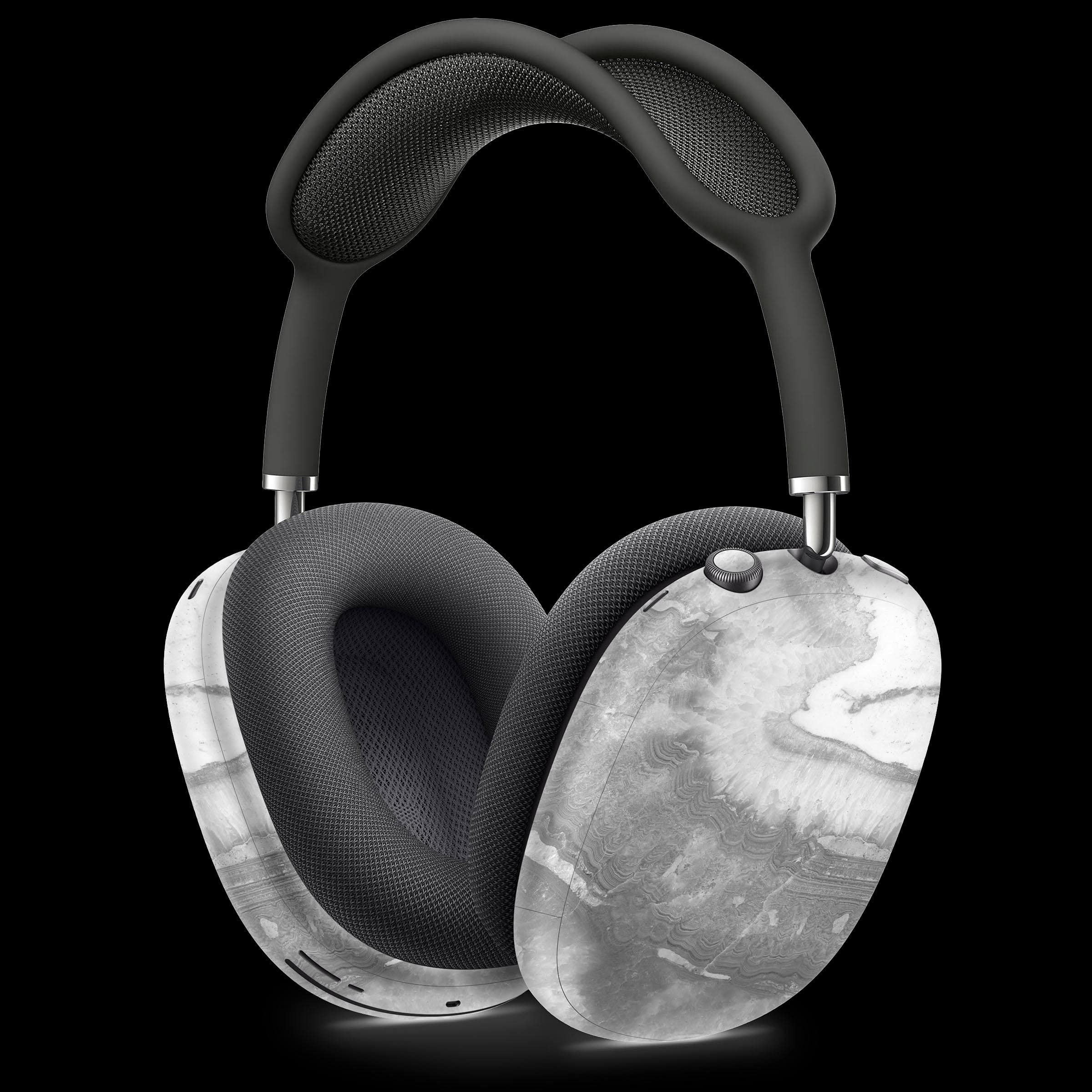 Gray Slate Marble Vinyl Skin Cover for Apple AirPods Pro Max - Full Body Protective Decal Wrap Kit - Durable & Stylish Bluetooth Headphone Case for Travel, Work & Gym Use