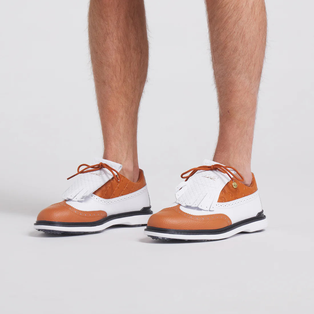 Puma X Arnold Palmer Royale Sneakers - White & Leather Brown Men's Golf Shoes for Comfort & Style on the Course