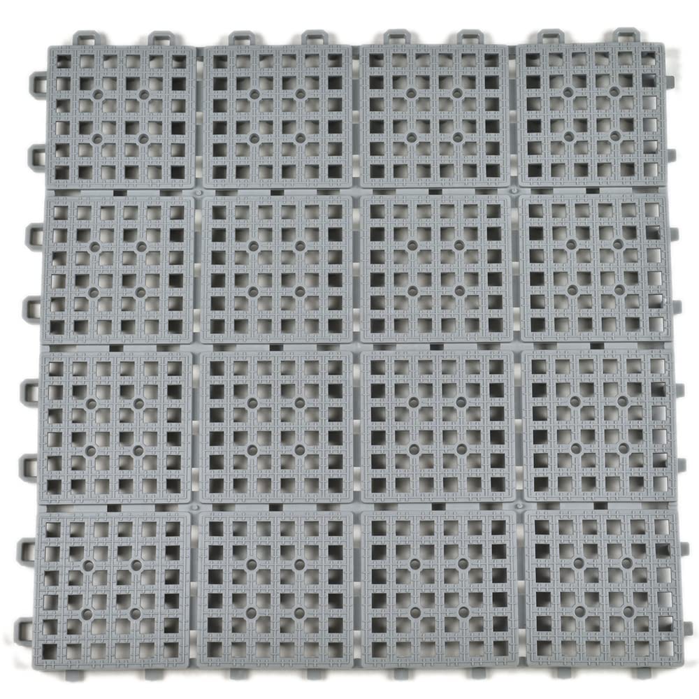 Greatmats 12x12 Inch Outdoor Patio Deck Tiles - 25 Pack (Gray) - Perfect for Poolside, Balcony & Backyard Flooring