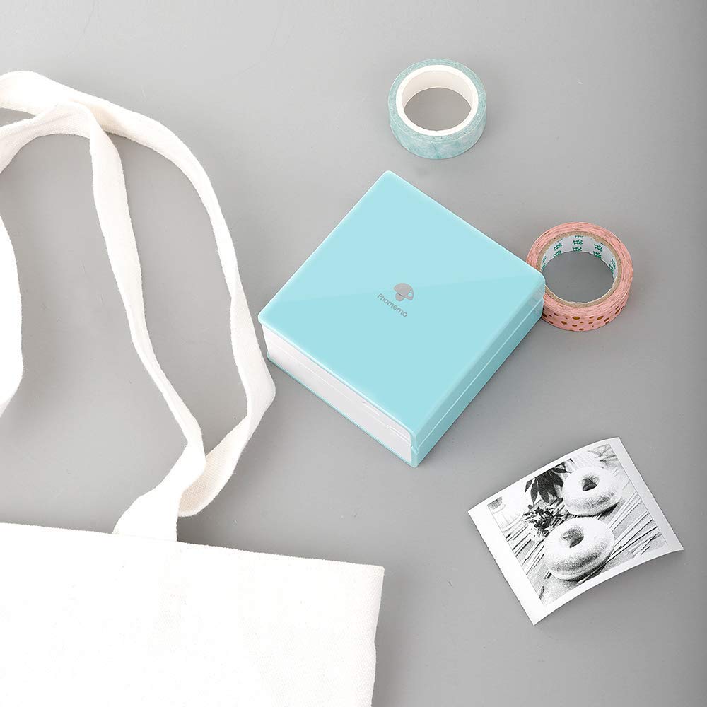 Phomemo M02 Mini Bluetooth Thermal Photo Printer - Portable Sticker Printer with 3 Rolls Colorful Paper, Compatible with iOS & Android for Journaling, Study Notes, Art Projects, Office Use & Gifts | Perfect for Bullet Journals, DIY Crafts, and Home Organization
