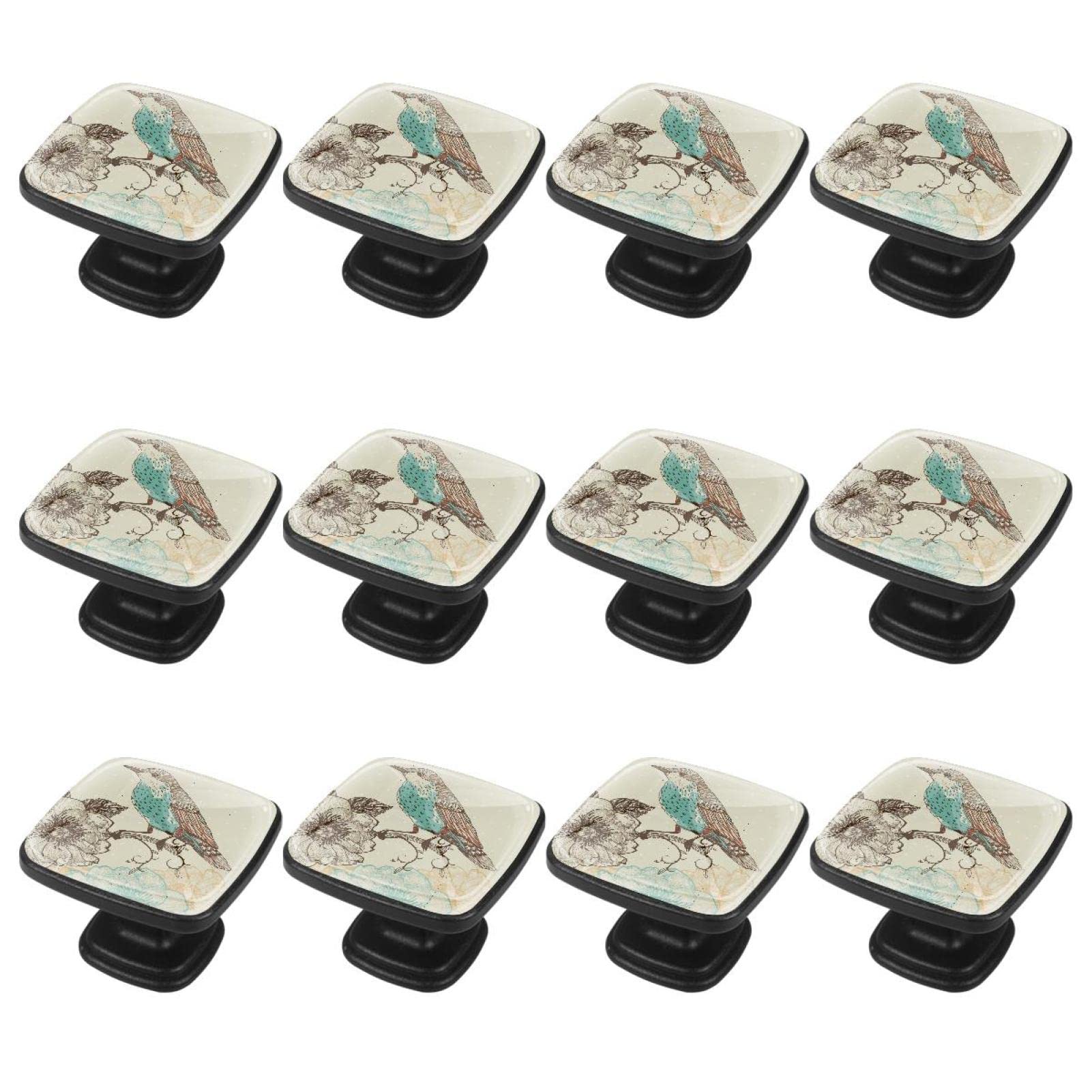 12Pcs Vintage Animal & Bird Cabinet Handles - Drawer Knobs for Dresser, Kitchen Cabinets & Furniture (Ideal for Home Decor & DIY Projects)
