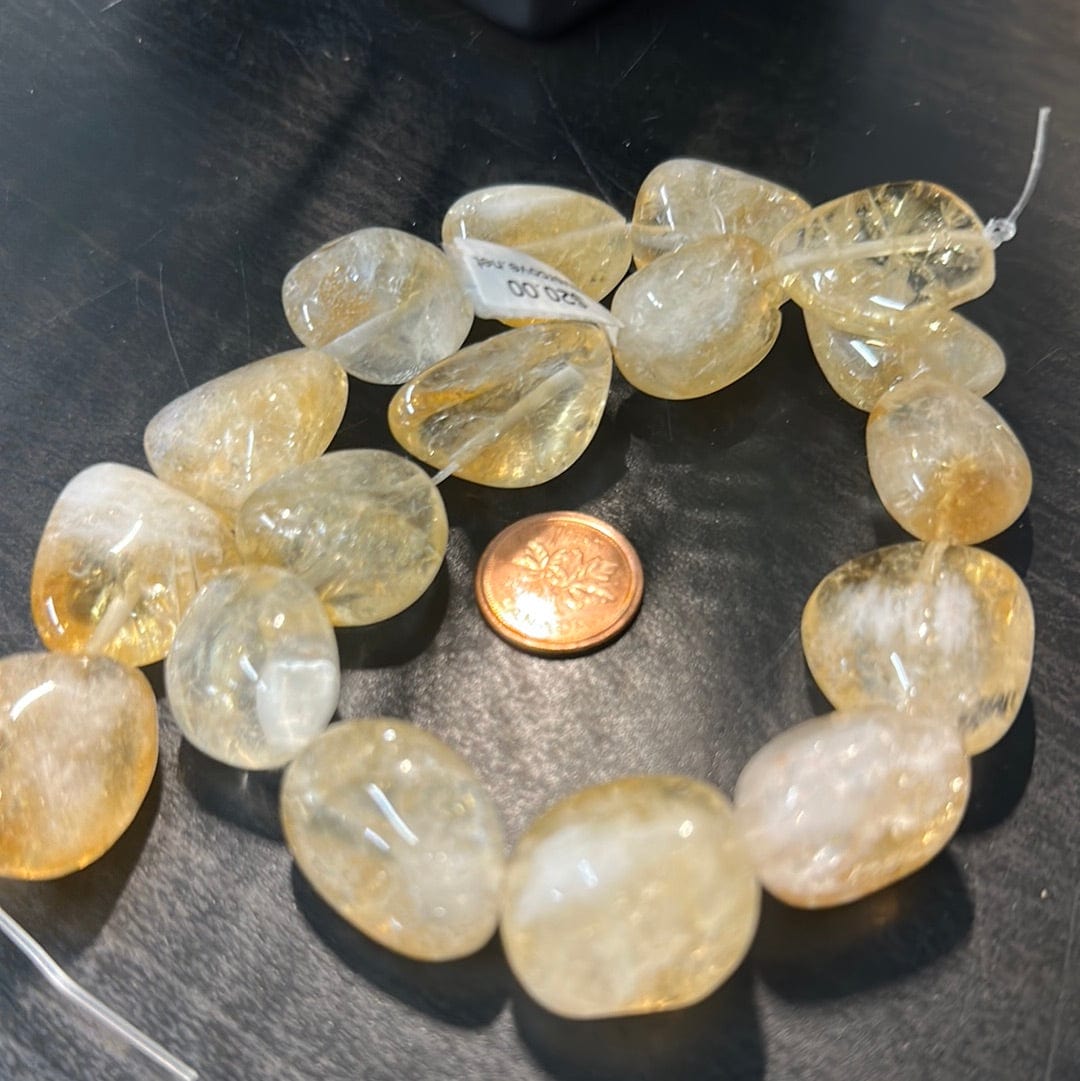 Natural Citrine Bead Strand - XL Nugget Gemstone for Jewelry Making, DIY Crafts, Healing Crystals & Spiritual Gifts (Boho Style) | Perfect for Necklaces, Bracelets & Home Decor