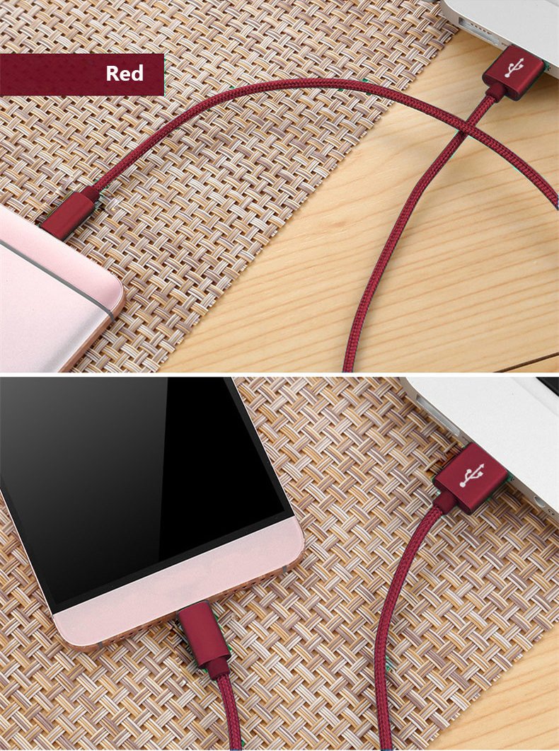 Premium 2-Pack Nylon Braided Micro USB Cable - High Speed USB 2.0 A to Micro B Charging Cord (2 Feet, Red) - Compatible with Android Phones, HTC, Samsung Galaxy S6, Kindle & More - Perfect for Home, Office & Travel Charging