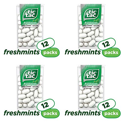 Freshmint Tic Tac Breath Mints - 1 oz Singles (12 Count, 4 Pack) - Refreshing Portable Mints for Work, Travel & On-the-Go Freshness