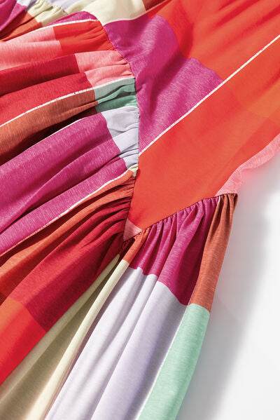 Stylish Color Block Elastic Waist Maxi Skirt for Women - Comfortable Flowy Long Skirt for Summer, Beach, Vacation & Casual Outfits