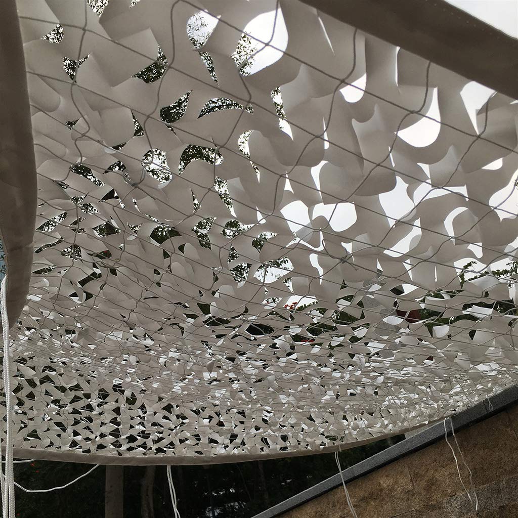 Military Camouflage Netting - Heavy Duty Oxford Polyester Reinforced UV Resistant Shade White Camo Net for Sun Protection | Perfect for Camping, Hunting, Shooting Ranges & Military Themed Party Decorations | Outdoor Use, Backyard Privacy & Tactical Concealment