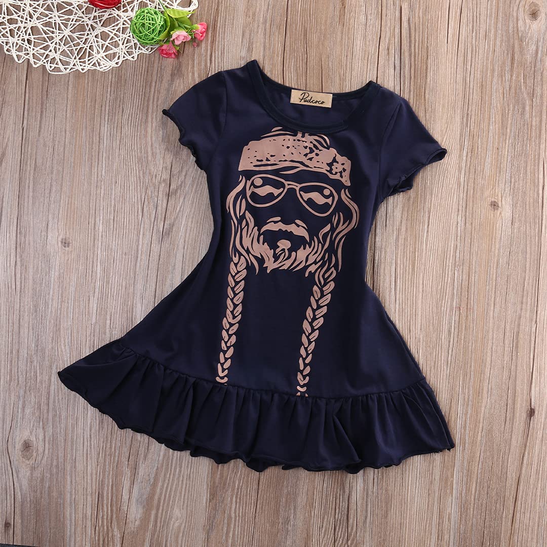 **Toddler Girl Summer Dress - Short Sleeve Floral Print Casual Princess Dress for Kids | Perfect for Playdates, Beach Outings & Birthday Parties**