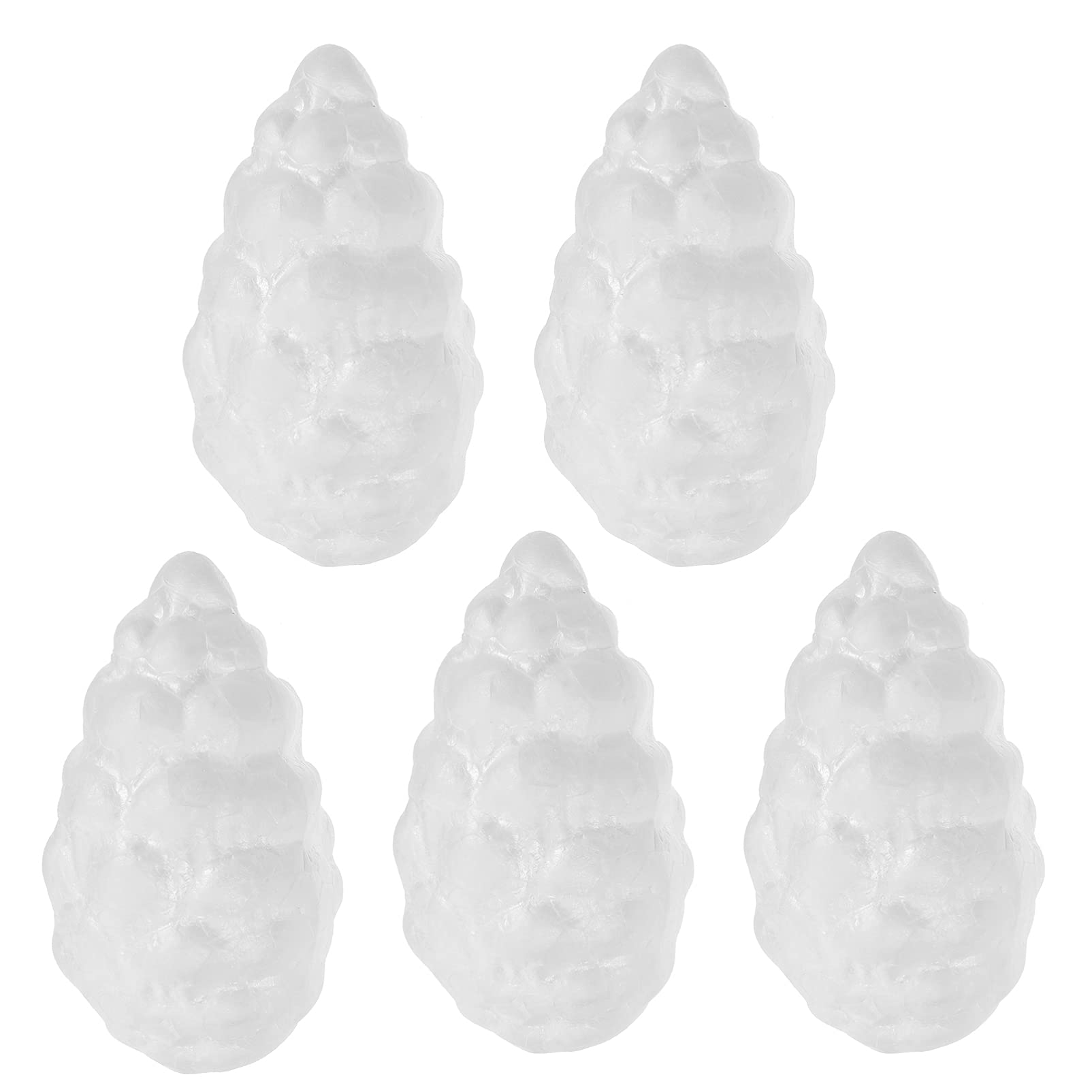 5pcs Smooth Polystyrene Foam Balls - Pinecone Shaped DIY Craft Supplies for Wedding Decor, Flower Arrangement, Painting & Modeling | Perfect for Home Decoration, Party Centerpieces & Art Projects