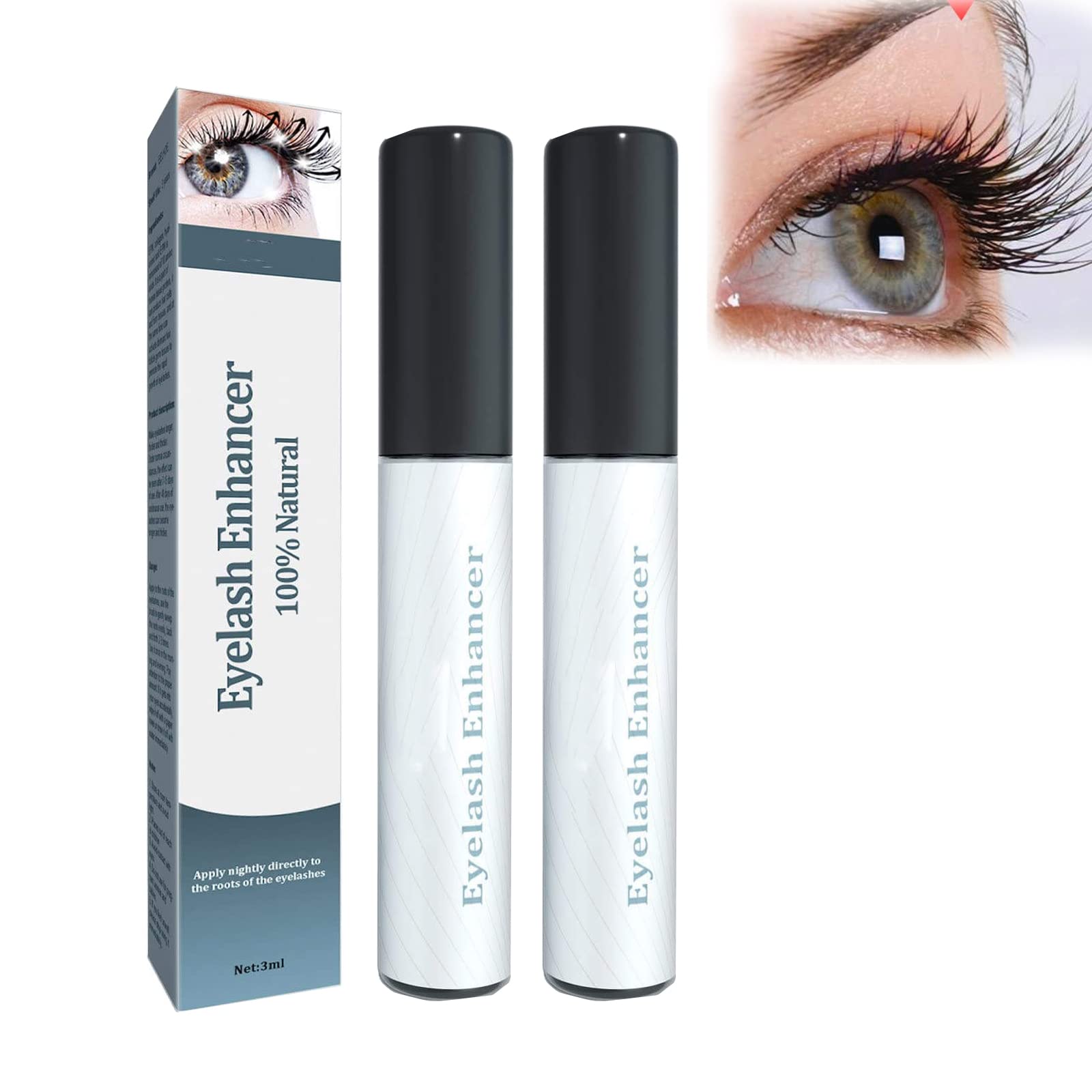 Lashiology Eyelash Growth Serum - Natural Lengthening & Moisturizing Lash Enhancer for Thicker, Fuller Lashes (2-Pack) - Perfect for Daily Use & Special Occasions