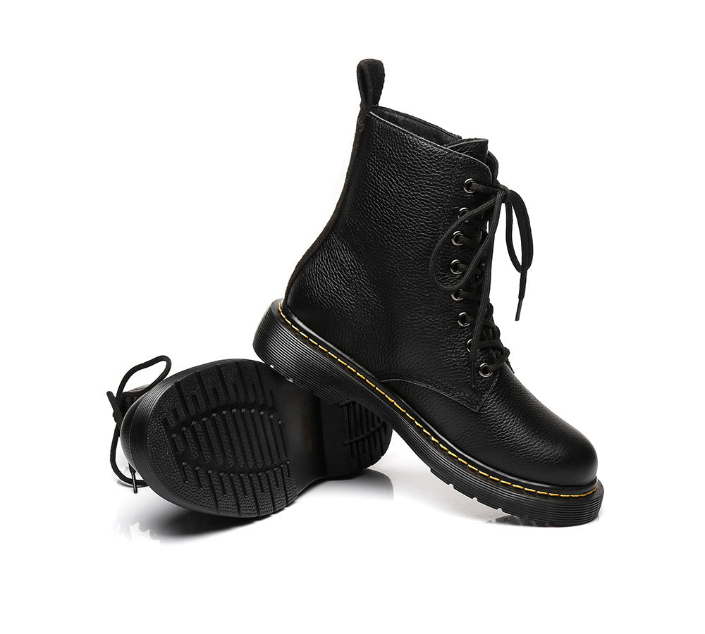 Australian Shepherd® Women's UGG Boots - Genuine Leather Zip-Up Winter Boots with Chunky Sole | Cozy & Stylish for Cold Weather, Outdoor Activities, and Casual Wear