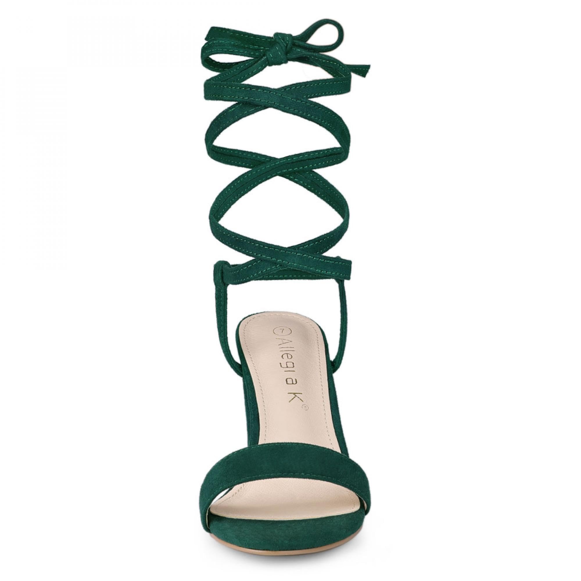 Allegra K Women's Chunky Heel Lace-Up Sandals - Comfortable High Heel Shoes for Party, Wedding & Summer Outfits