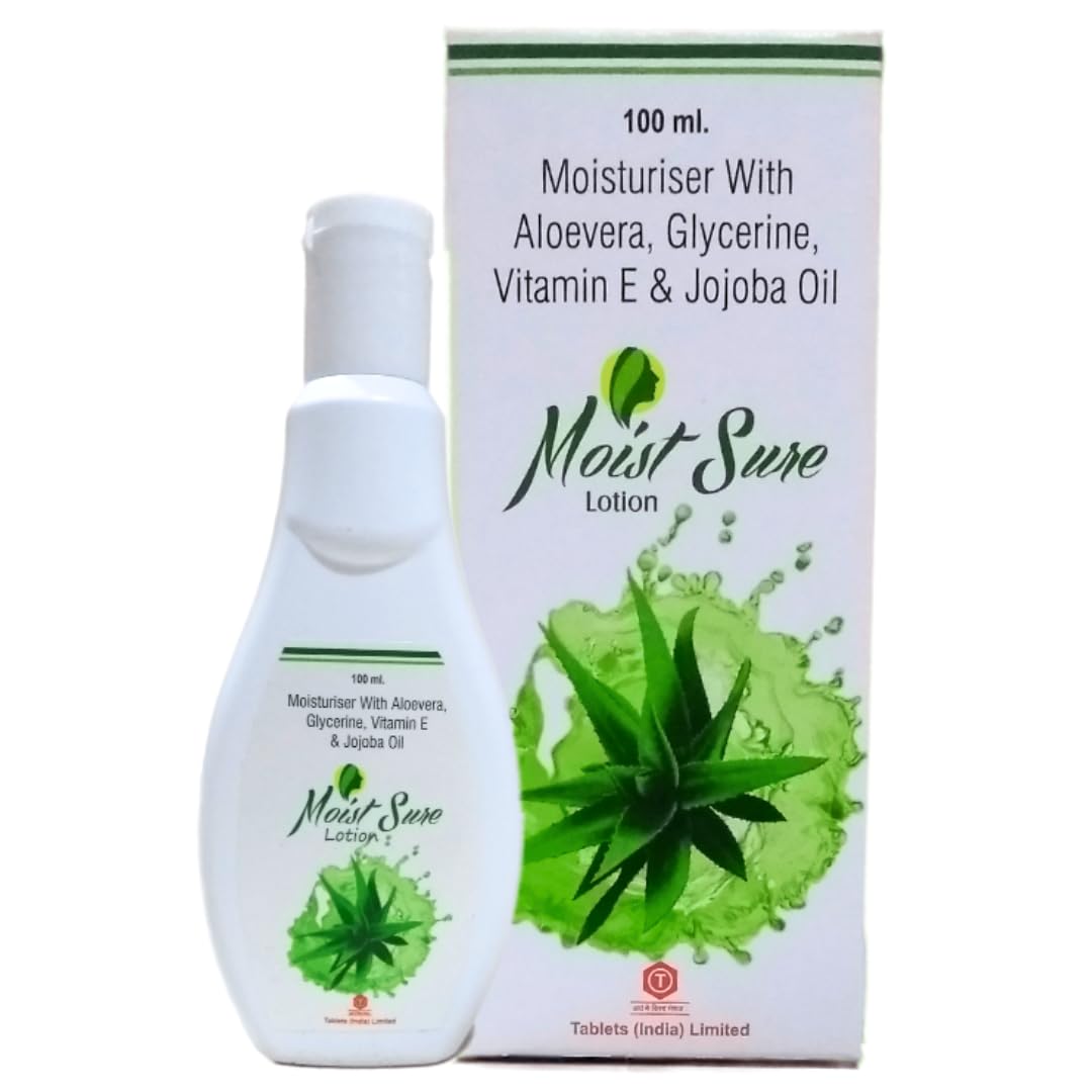 Moist Sure Lotion - Hydrating Body Lotion with Aloe Vera, Glycerin, Vitamin E & Jojoba Oil for Deep Nourishment & Dry Skin Care (Pack of 2) | Perfect for Daily Moisturizing, After Shower & Winter Skin Protection
