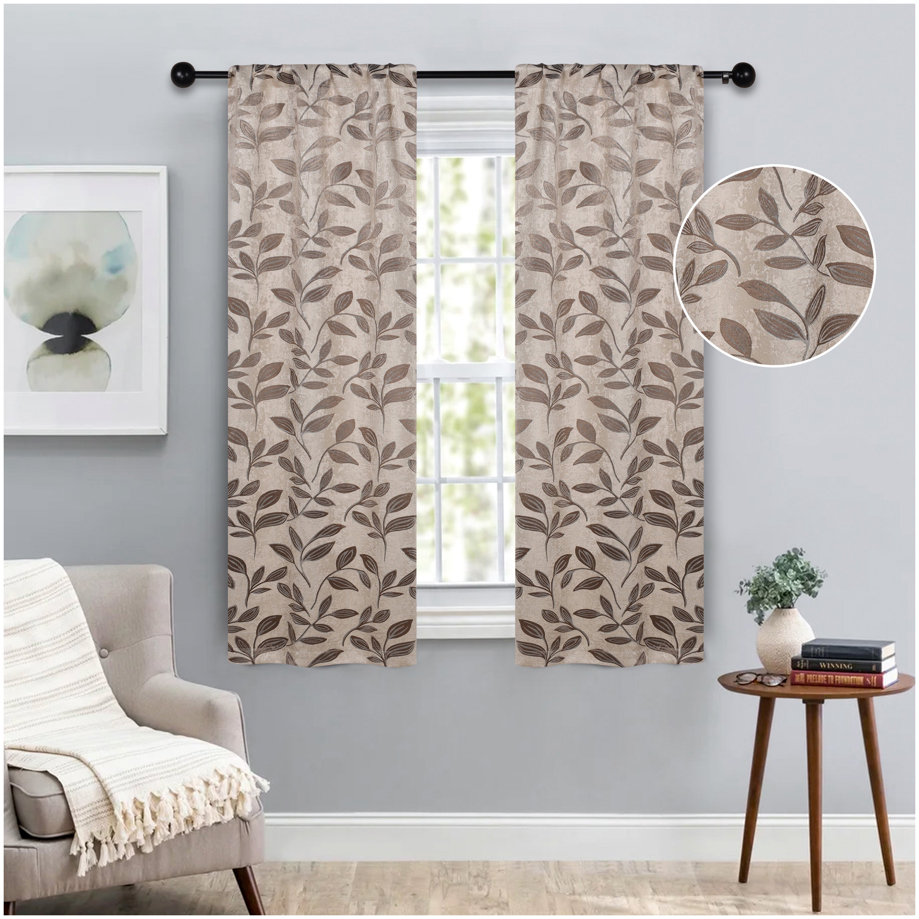 Blackout Curtains with Rod Pocket - Set of 2 Panels for Room Darkening & Privacy - Perfect for Bedrooms, Living Rooms & Home Theater
