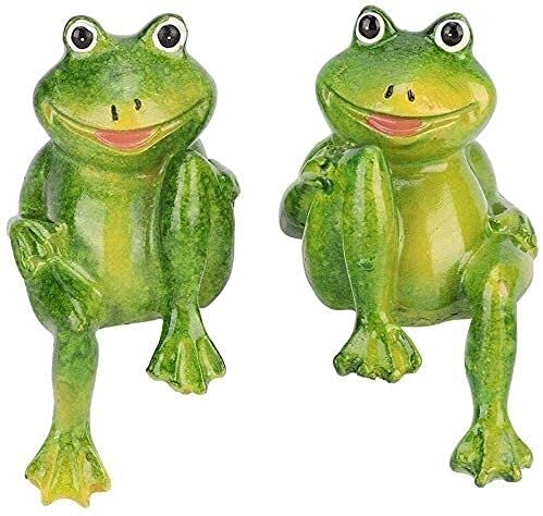 HZTEC 2-Pack Resin Frog Garden Statues - Outdoor & Indoor Decorative Sculptures for Home, Office, Yard, and Garden - Perfect for Patio, Lawn, and Landscape Decor