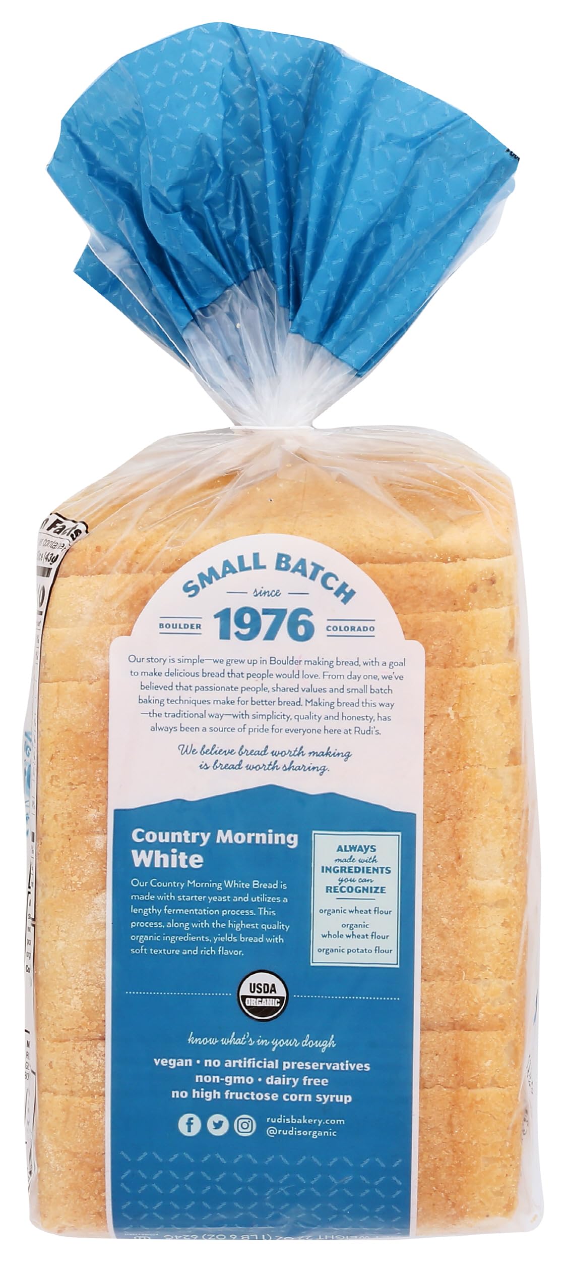Organic White Bread by Rudi's Bakery - 22 oz Country Morning Loaf | Perfect for Sandwiches, Toast & Healthy Breakfasts
