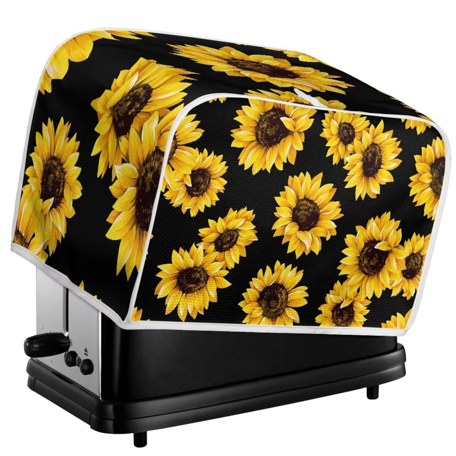 Sunflower Print 4-Slice Toaster Cover - Dustproof Kitchen Appliance Protector for Bread Maker, Microwave & Countertop Decor - Perfect Housewarming Gift for Women & Home Chefs