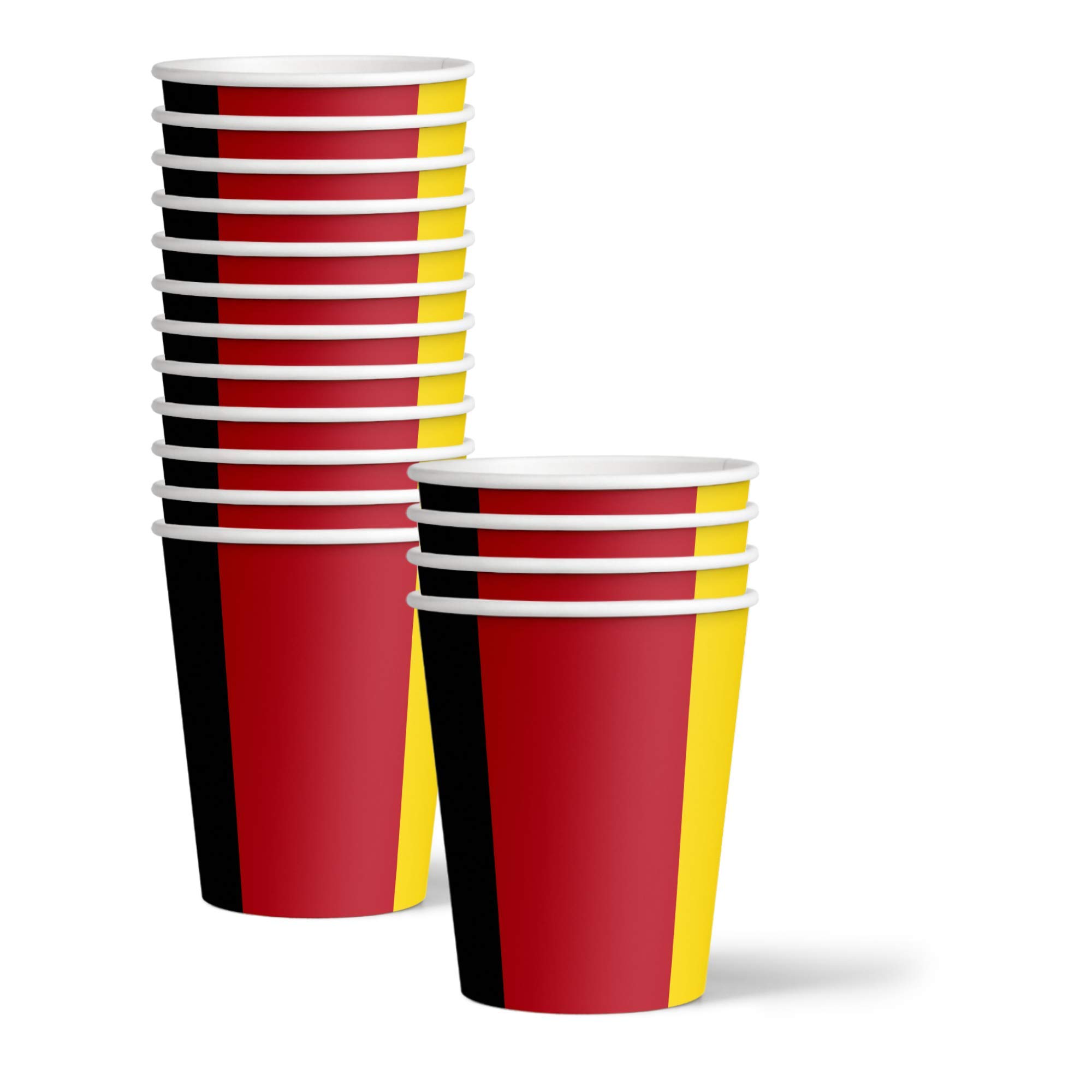 German Flag Themed Birthday Party Supplies Set - 16-Piece Tableware Kit with Plates, Napkins & Cups for Patriotic Celebrations & National Day Events