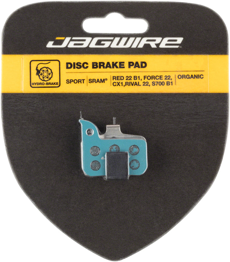 Jagwire Sport Organic Disc Brake Pads - Compatible with SRAM Red 22 B1, Force 22, CX1, Rival 22, S700 B1, Level Ultimate - High Performance Braking for Road & Mountain Bikes - Perfect for Commuting, Racing & Off-Road Adventures