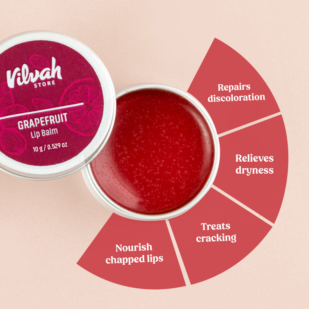 Best Grapefruit Lip Balm for Dry Lips - Natural Moisturizing & Long-Lasting Hydration - Perfect for Winter, Travel & Daily Use