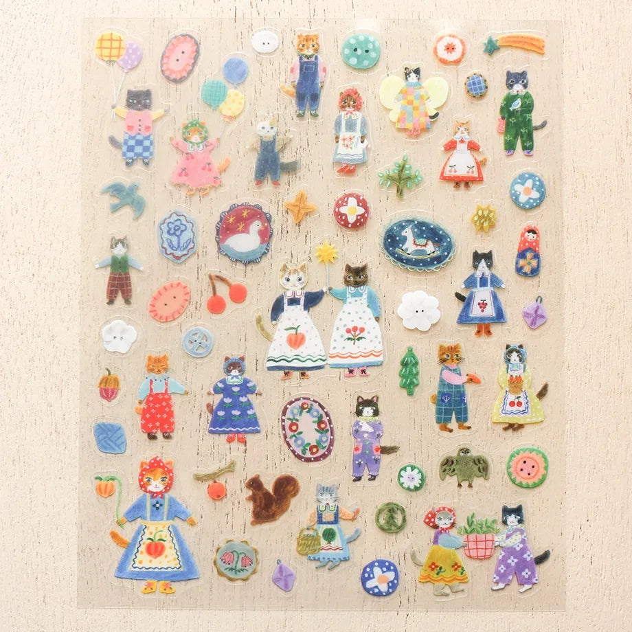 Aiko Fukawa Cats and Buttons Sticker - Cute Japanese Kawaii Vinyl Decals for Laptops, Water Bottles & Notebooks - Perfect for DIY Crafts and Gift Wrapping