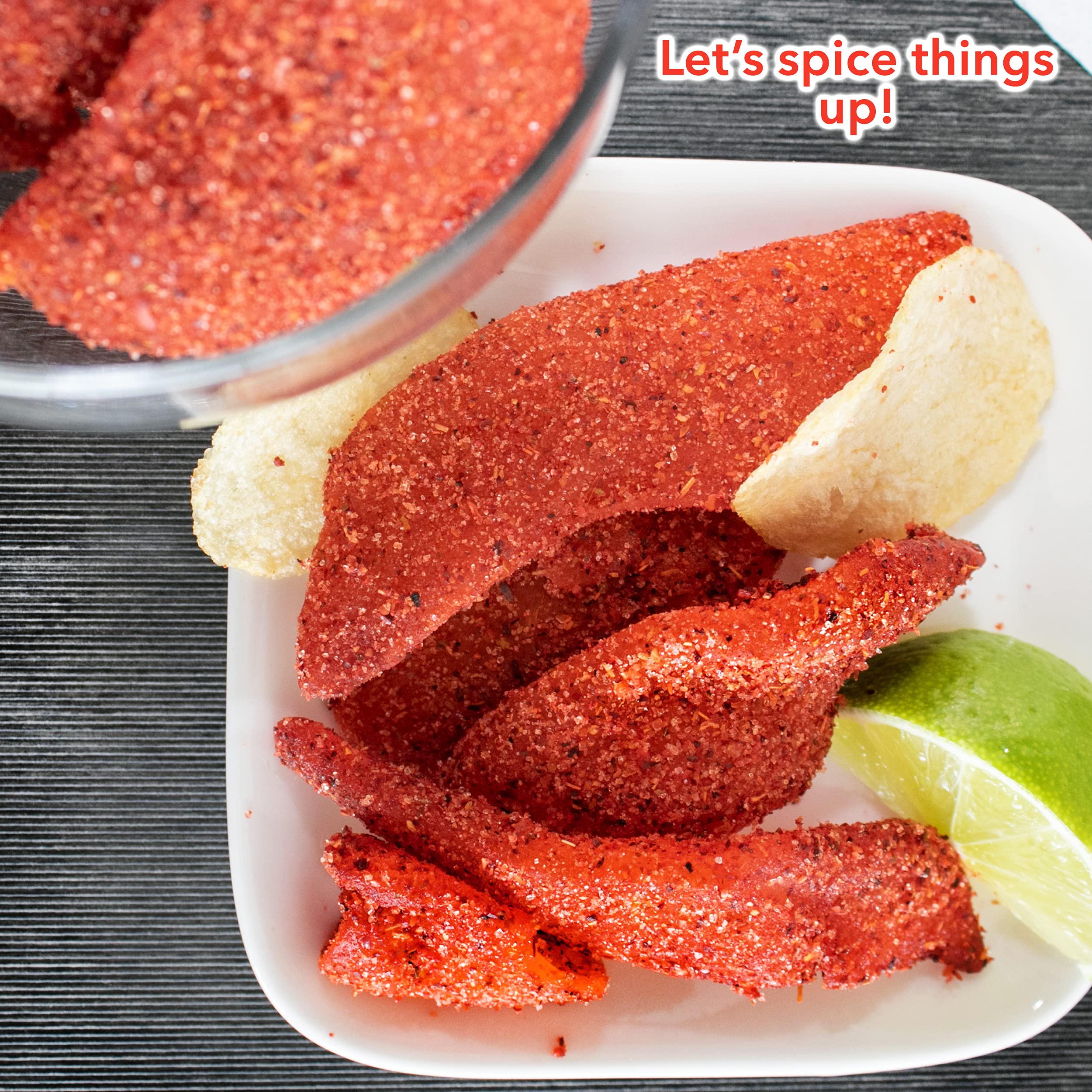 Spicy Dehydrated Mango Slices with Chili (8.8 oz) - Natural Dried Fruit Snack - Sweet & Hot Flavor - Perfect for On-the-Go, Hiking, Office Snacks & Healthy Treats