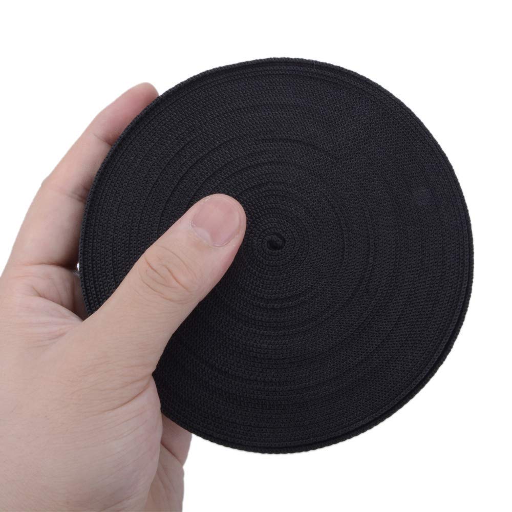1 Roll 10 Yards 0.75 Inch Wide Heavy Duty Nylon Webbing Strap - Black | DIY Luggage Straps, Dog Leashes, Outdoor Gear, Hammocks, Furniture Repair | Perfect for Camping, Hiking, Home Improvement & Crafts