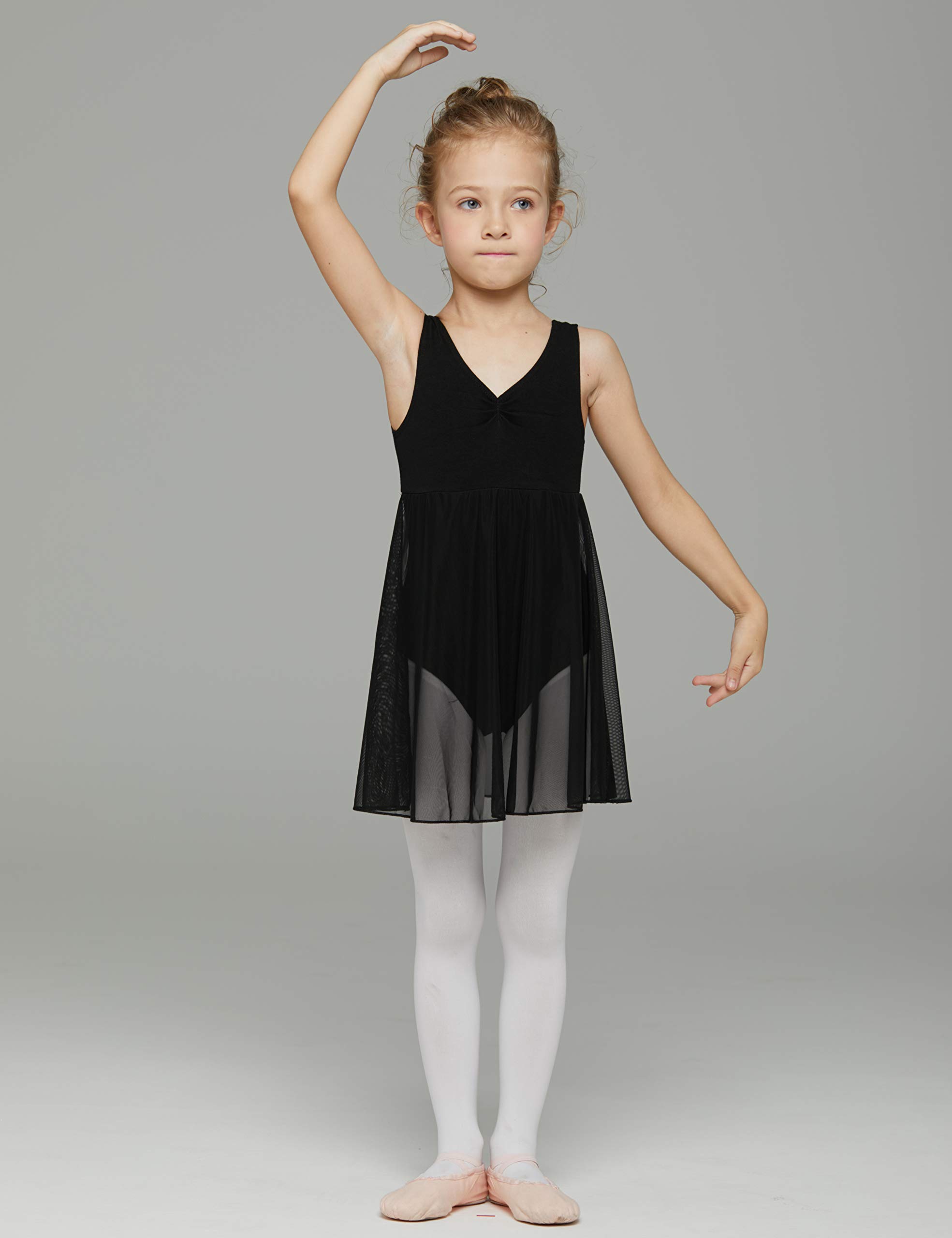 Toddler Girls Ballet Leotard Dress - MdnMd Long Skirt Ballerina Outfit for Dance Class & Performance | Perfect for Recitals, Practice, and Ballet Costumes