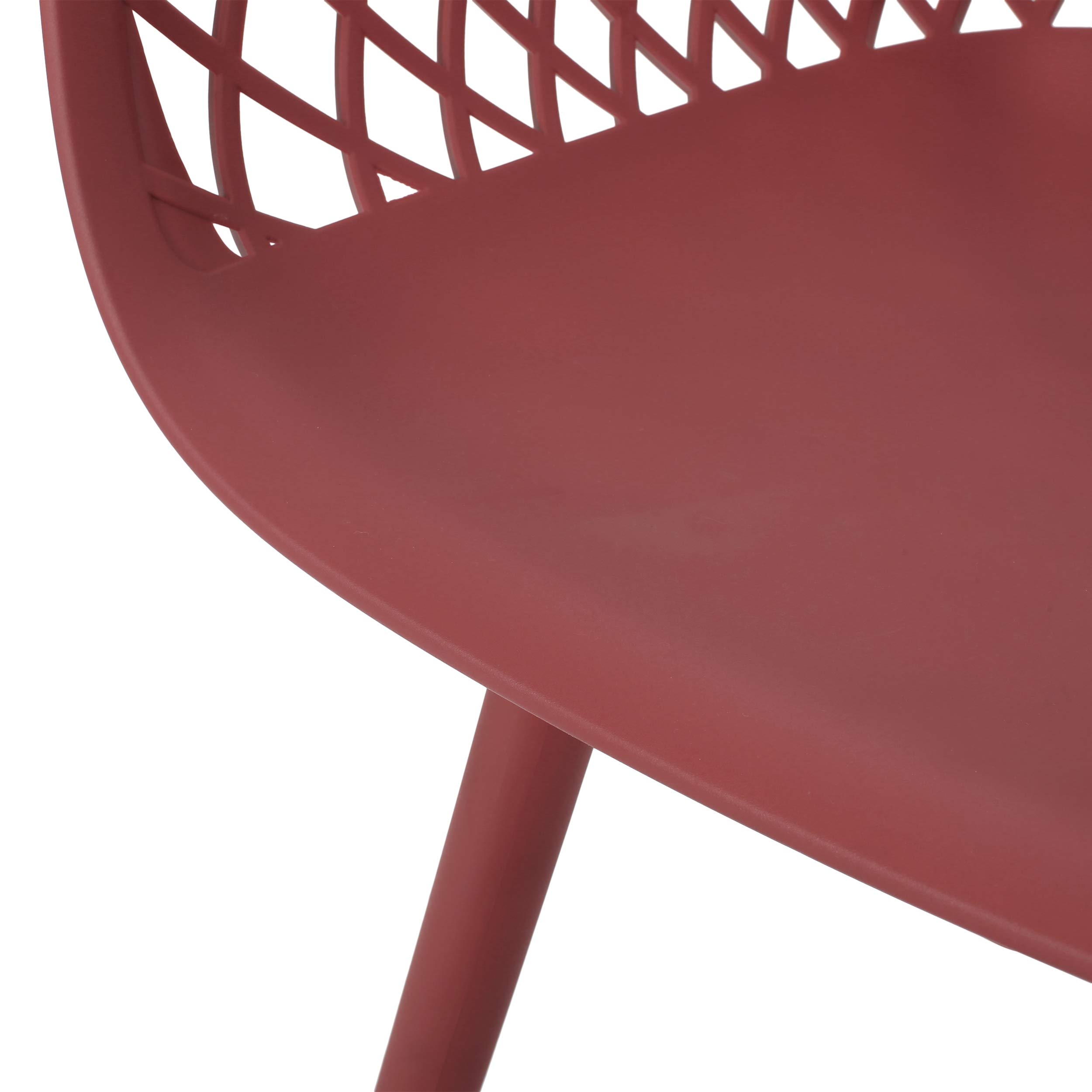 Christopher Knight Home Delia Outdoor Dining Chair Set of 2 - Weather-Resistant Red Patio Chairs for Backyard, Garden & Poolside Dining