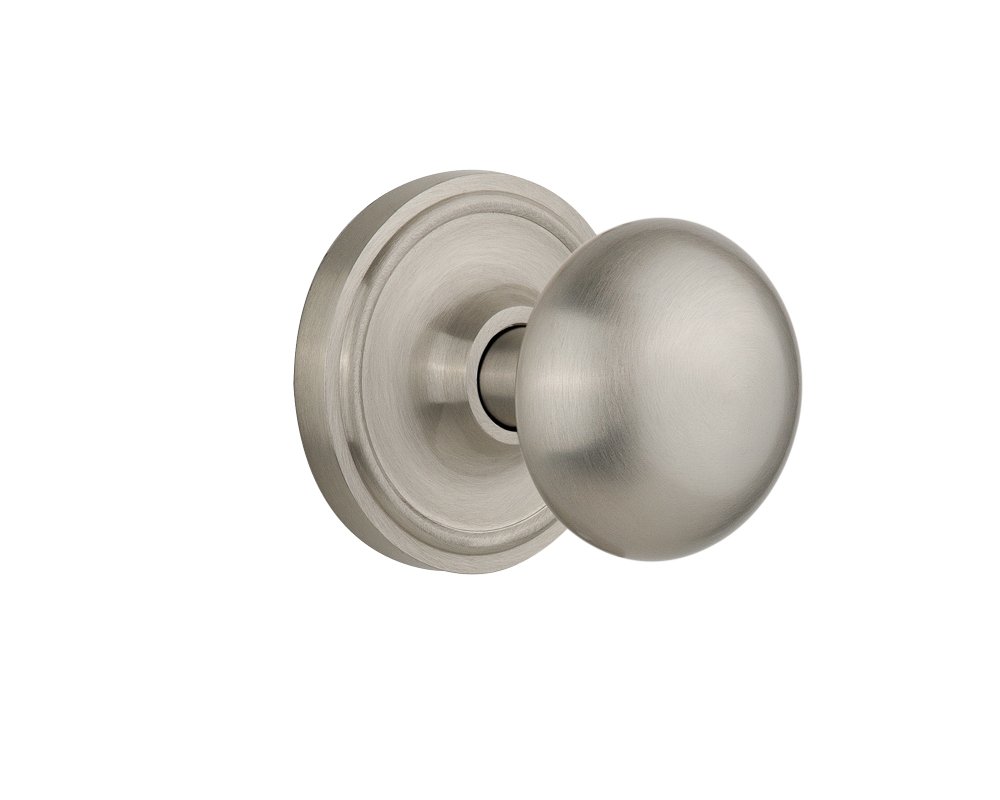 Vintage Classic Rosette with New York Round Door Knob - Antique Brass Cabinet Hardware for Home Restoration & Interior Design | Perfect for Victorian Homes, Farmhouse Doors & DIY Furniture Projects