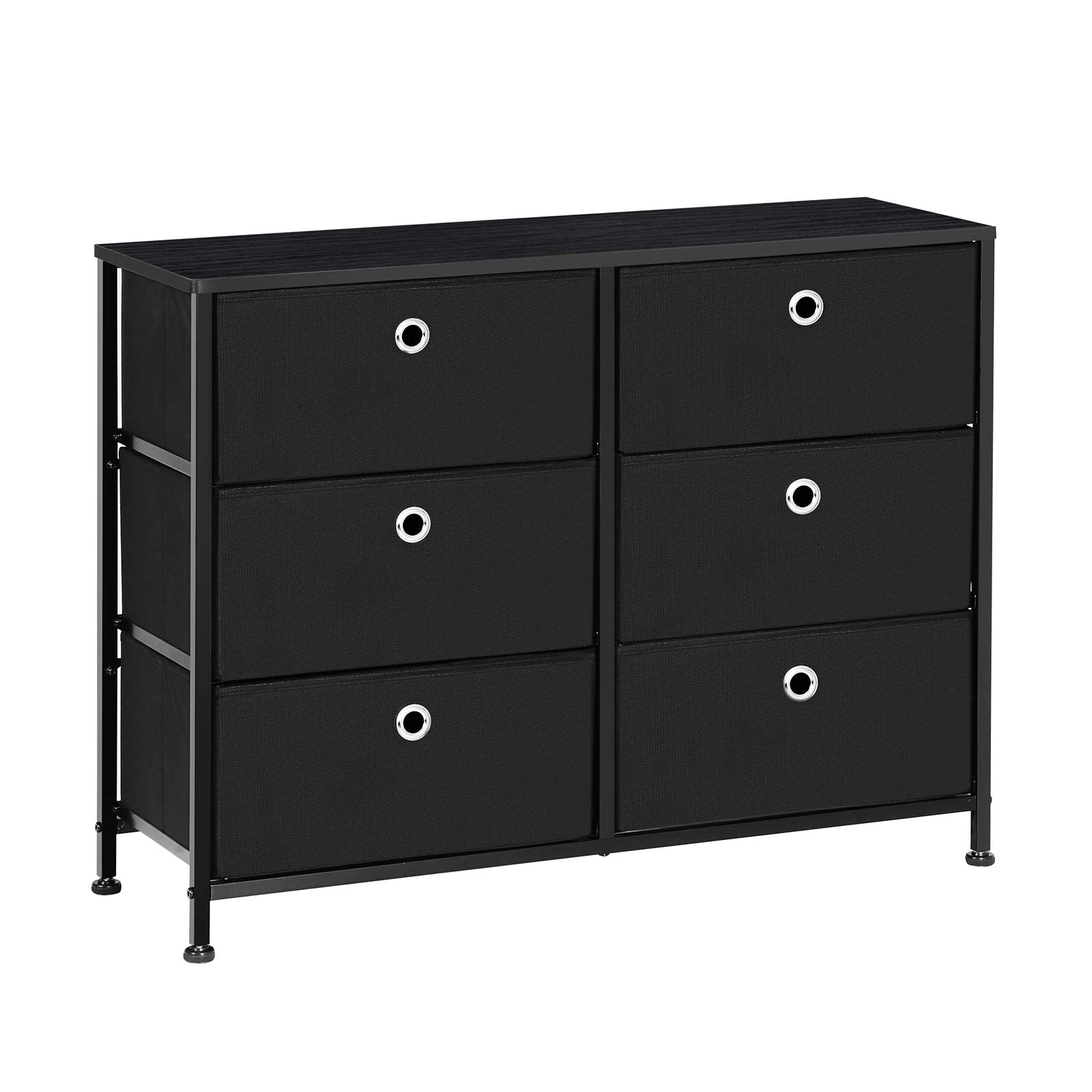 SONGMICS Nightstand with Drawer and 3-Tier Dresser Storage Bundle - 6 Drawers for Bedroom Organization | Space-Saving Furniture for Small Apartments, Dorm Rooms & Home Office