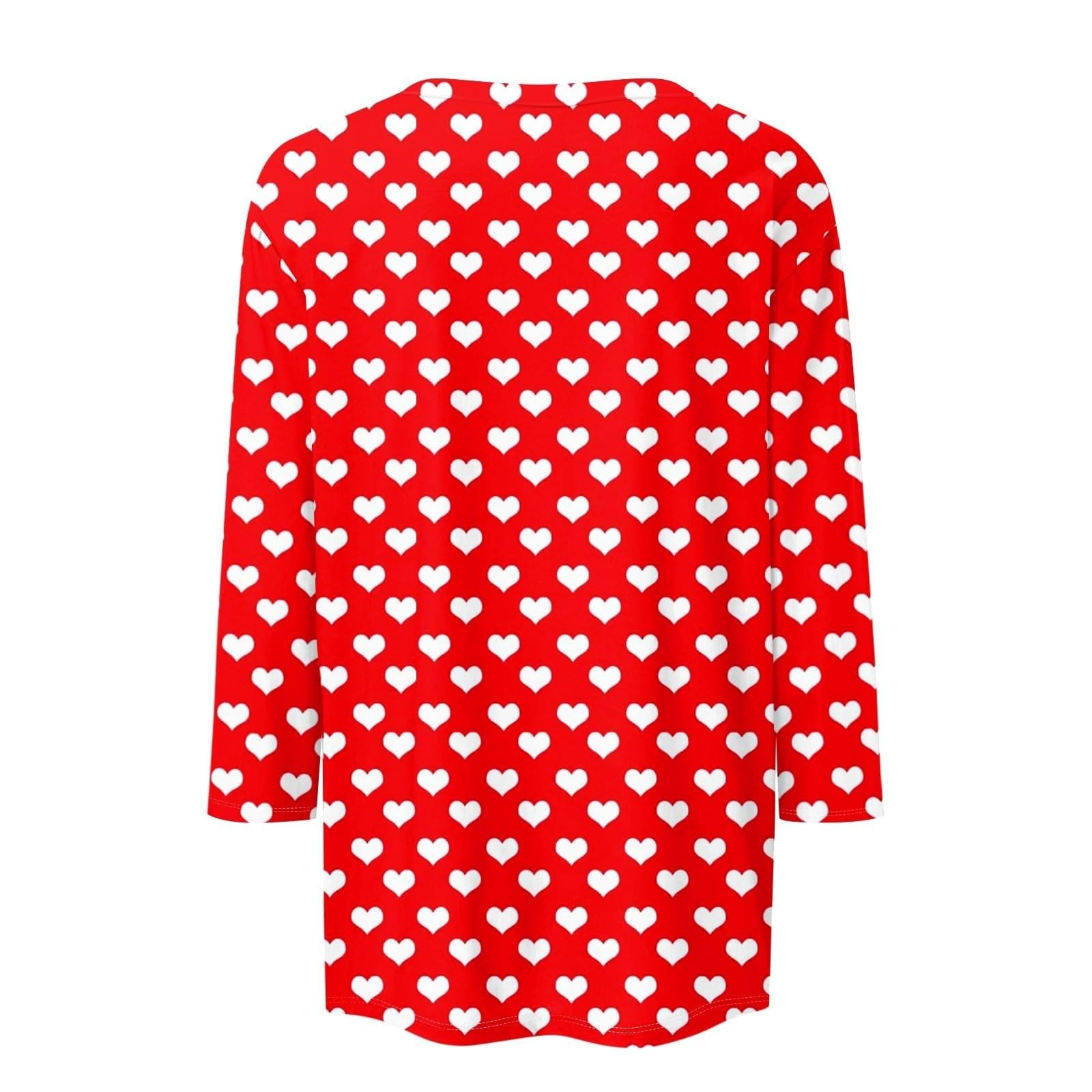 Trendy SHAOBGE Women's Valentine's Day Shirt with Heart Design - Cute Spring Going Out Tops for Date Night & Parties 2025 | Perfect for Valentine's Gifts, Girls Night Out & Romantic Occasions