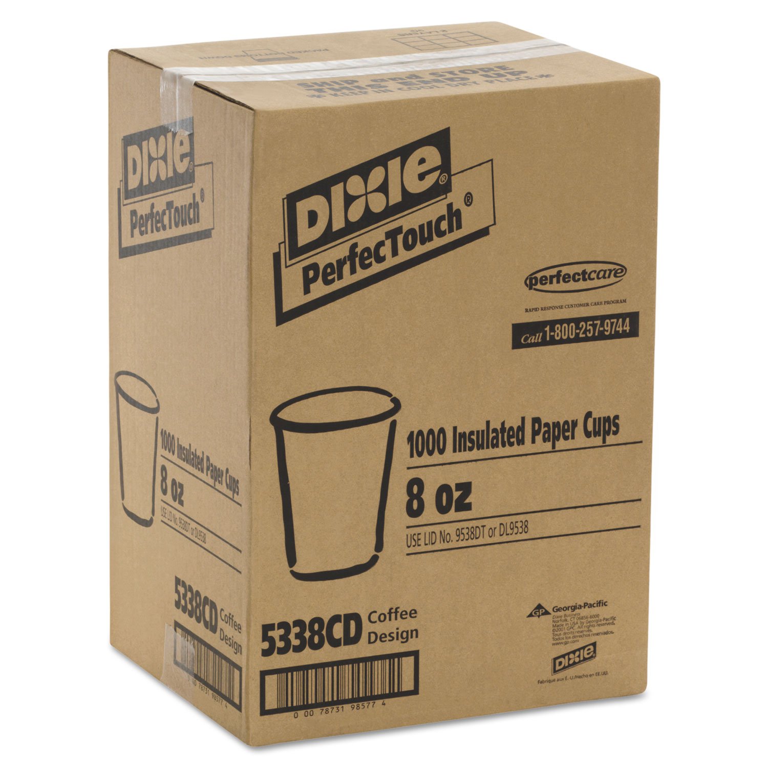 Dixie 5338CD 8oz Paper Hot Cups - Coffee Dreams Design, 1000 Count Bulk Pack - Perfect for Coffee Shops, Offices, and Catering Events