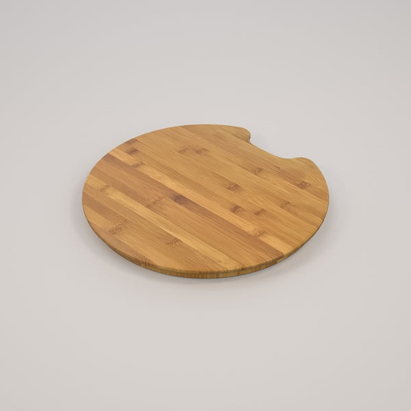 Premium Caroma Luna Round Bamboo Cutting Board - Natural Wood Chopping Block for Kitchen, Charcuterie & Serving - Eco-Friendly & Durable for Daily Cooking & Entertaining
