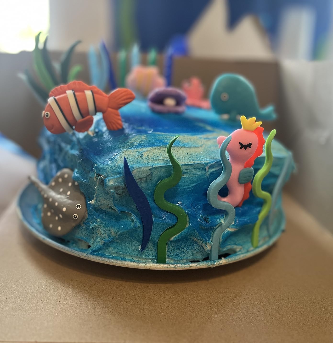 16 Pcs Under The Sea Cake Toppers - Ocean Themed Party Decorations with Devil Fish, Octopus & Seahorse - Perfect for Birthday Cakes, Baby Showers & Underwater Theme Parties