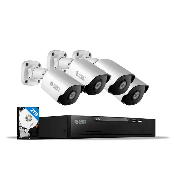 Natures Generator Powerhouse Security Camera System - Solar Powered Outdoor Surveillance for Home & Business Security - Ideal for Monitoring Properties, Farms, and Remote Areas